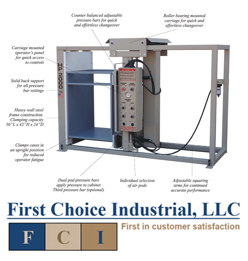 Uhling HP 2000 Case Clamp - 2 Dual Bar Pressure Bars - Detail Photo - First Choice Industrial Machinery